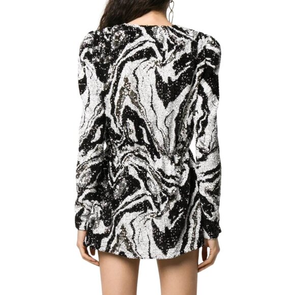 NWT AMEN Black Sequin Mini Dress Sz 40 Italy/US 4 Designer ($1500) Party NYE - Picture 3 of 8